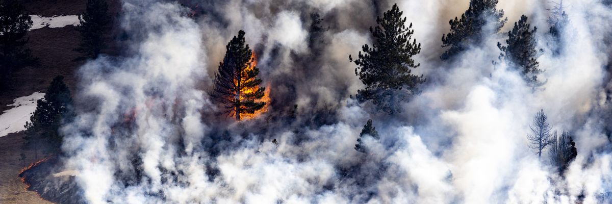 Fire burns in Boulder, Colorado