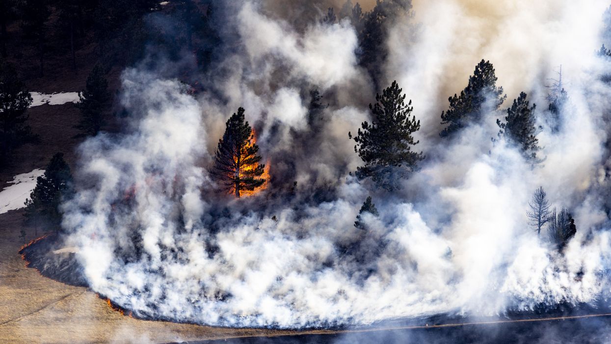 Fire burns in Boulder, Colorado