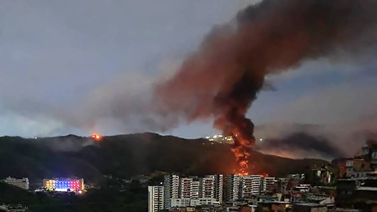 Fire in Venezuela due to Trump's attack.