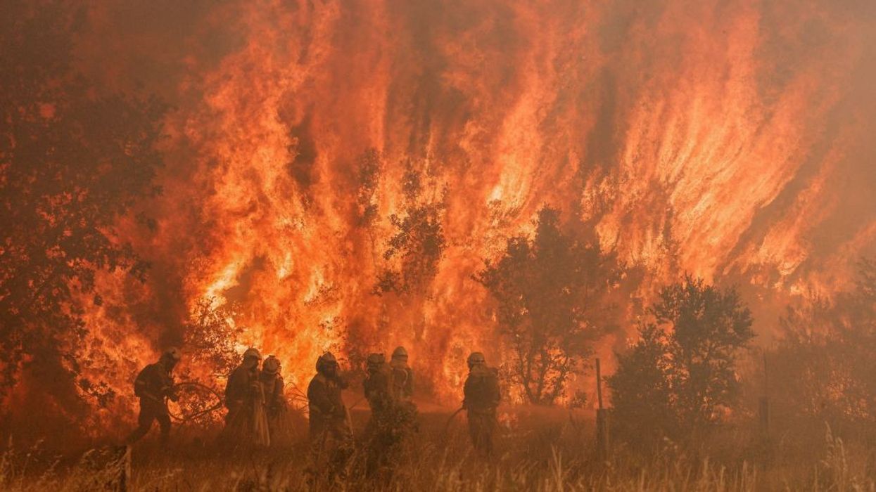 Firefighters fight wildfire in Spain