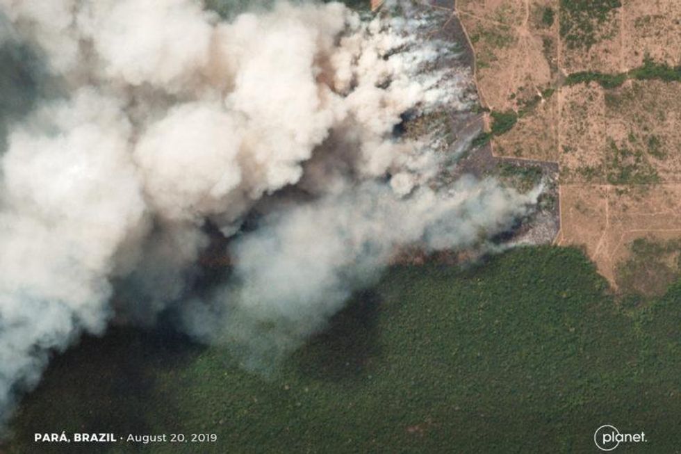 Fires burning in the state of Para, Brazil on August 16, 2019. Courtesy of Planet Labs Inc.