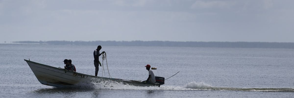 Fishermen work in the Gulf of Paria