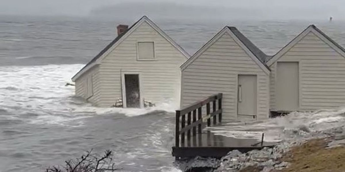Iconic 100-Year-Old Fishing Shacks Washed Into Sea as Maine High Tide ...