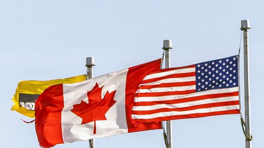 Flags from Canada and the United States