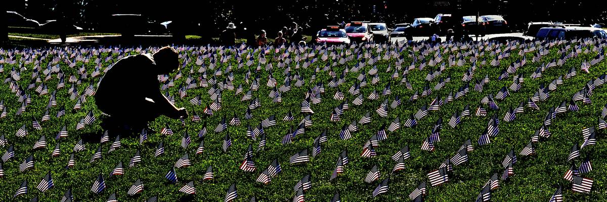 Flags Planted to Promote Awareness of Veteran Suicides
