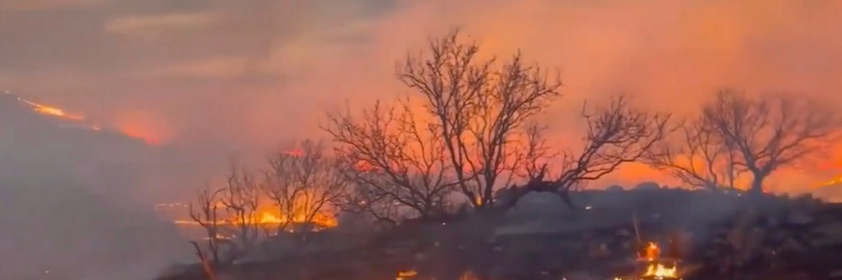 Flames are seen in the Texas Panhandle