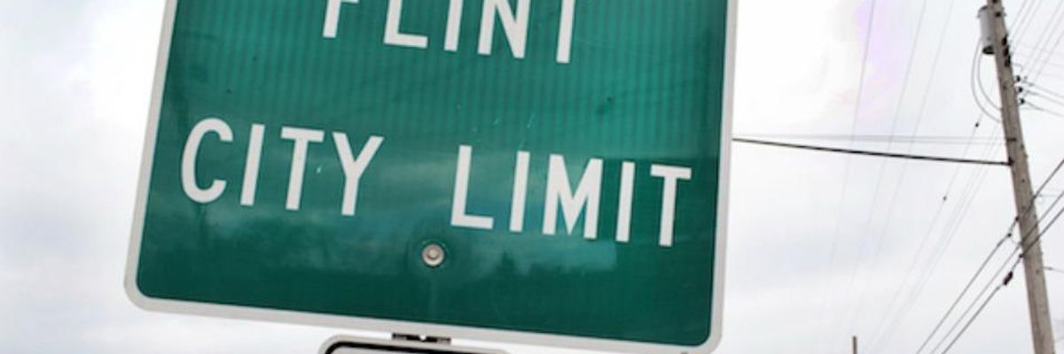 Flint city limit sign