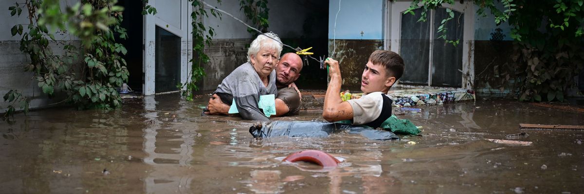 Flood rescue in Romania.