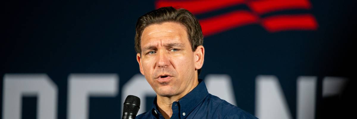 Florida Gov. Ron DeSantis, a Republican presidential candidate, speaks during a campaign rally