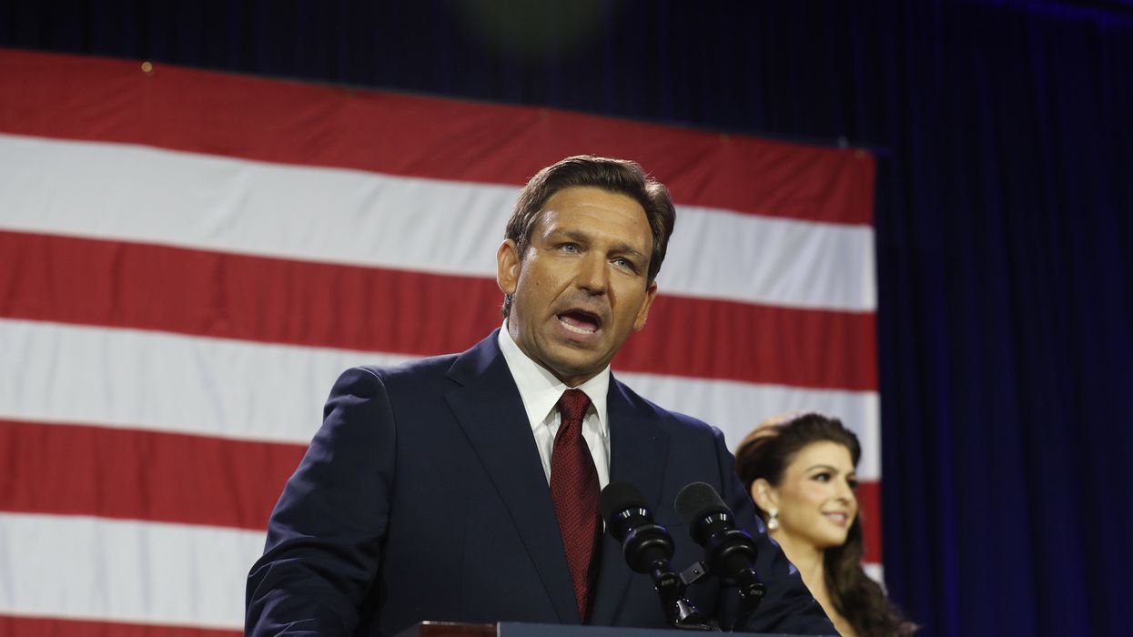 Florida Gov. Ron DeSantis gives a speech