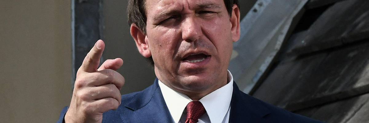 Florida Gov. Ron DeSantis speaks at a January 18, 2023 press conference in Daytona Shores.