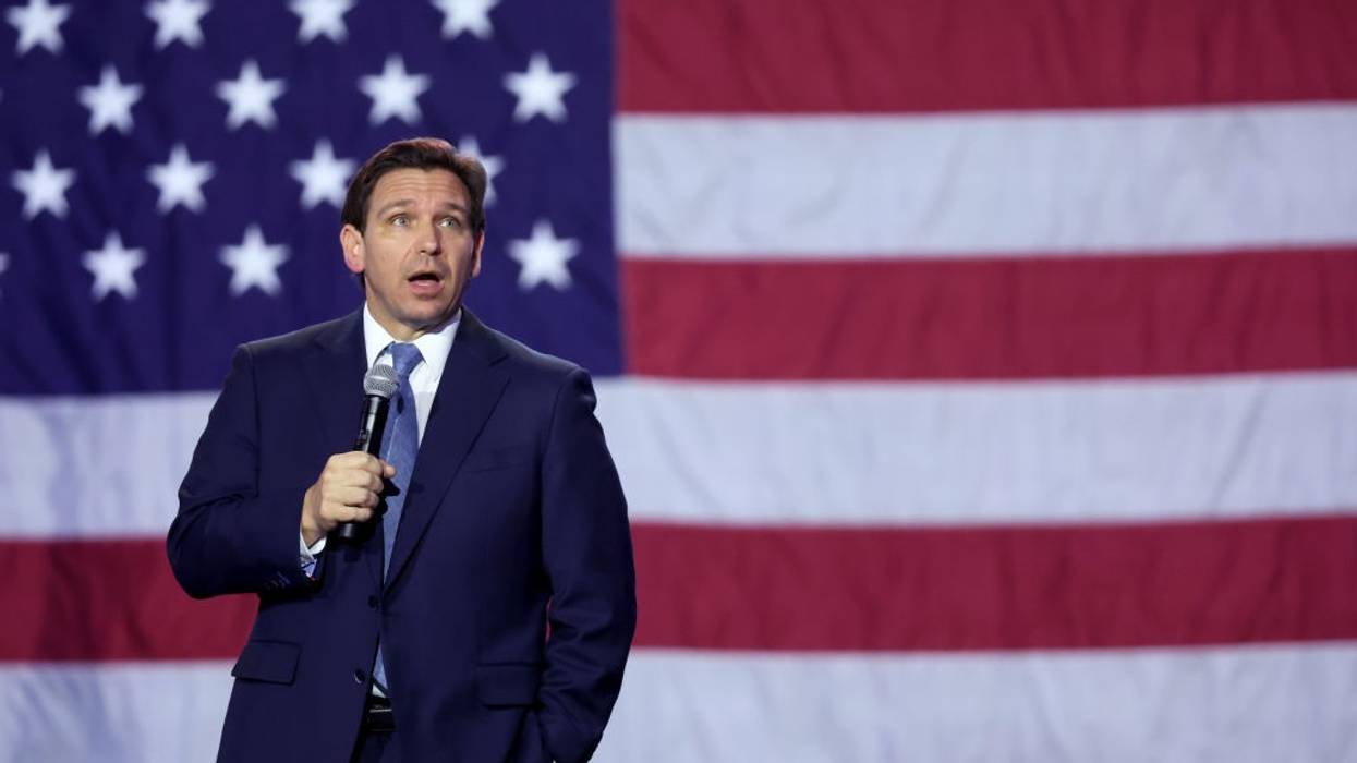 Florida Governor Ron DeSantis speaks in Iowa