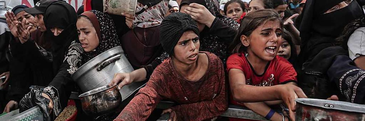 Food distributed to Palestinians fighting hunger in Gaza