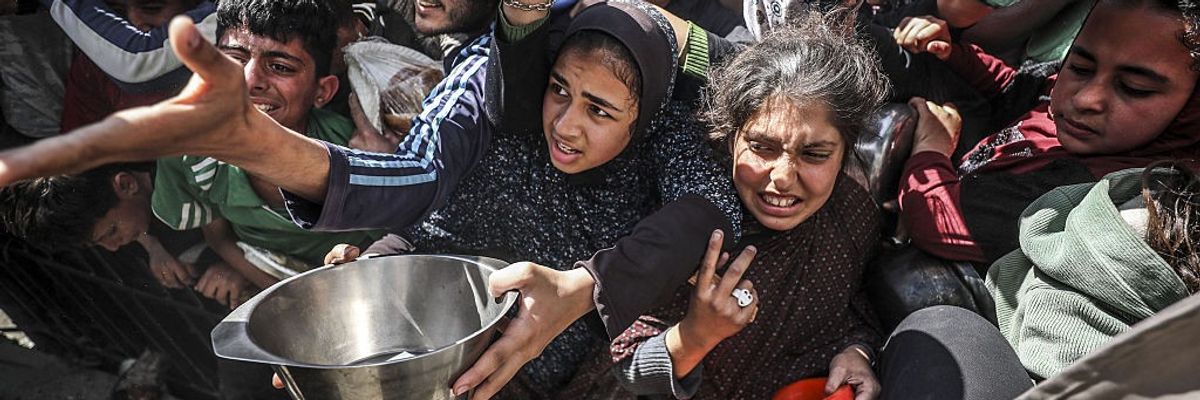 Food distributed to Palestinians in Gaza under Israeli attacks