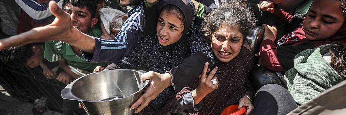 Food distributed to Palestinians in Gaza under Israeli attacks