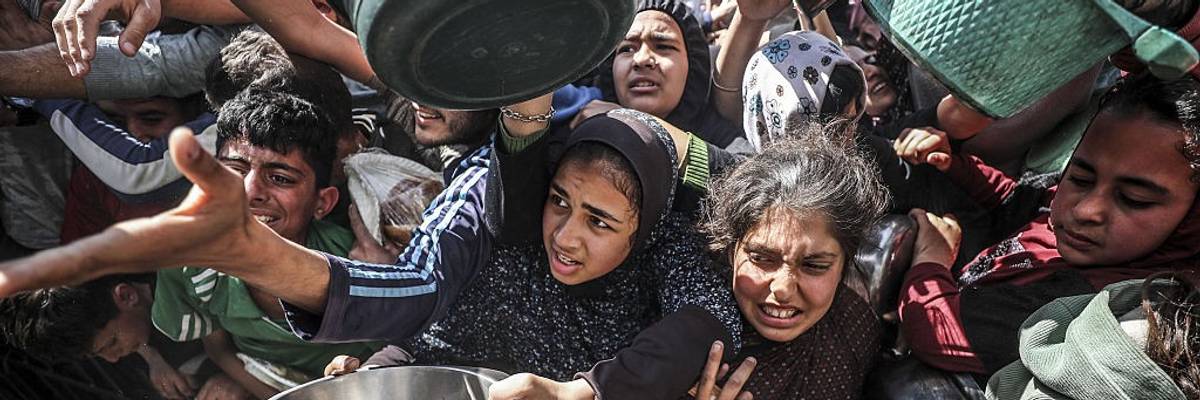 Food distributed to Palestinians in Gaza under Israeli attacks