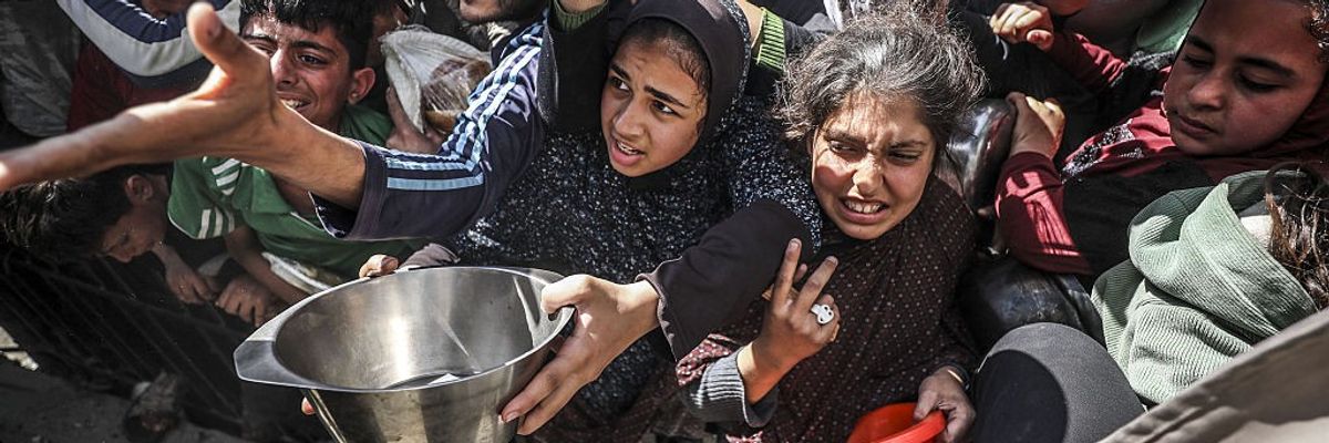 Food distributed to Palestinians in Gaza under Israeli attacks
