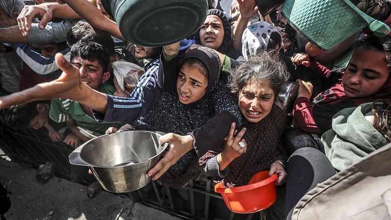 Food distributed to Palestinians in Gaza under Israeli attacks