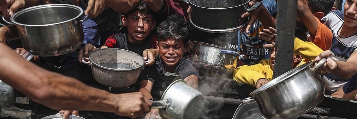 Food distributed to Palestinians in Gaza under Israeli attacks