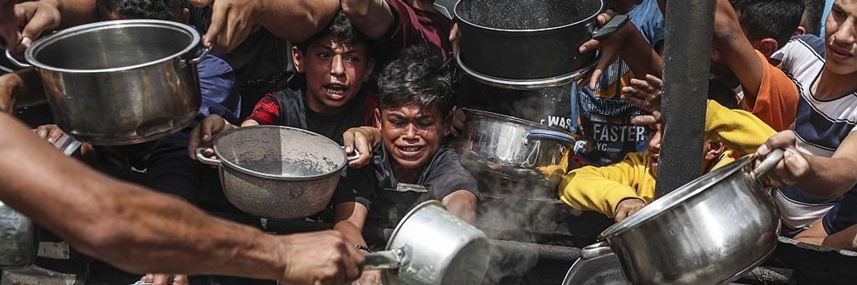 Food distributed to Palestinians in Gaza under Israeli attacks
