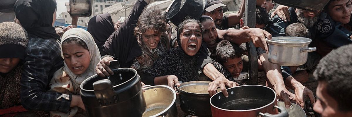Food distributed to Palestinians struggling with hunger in Gaza