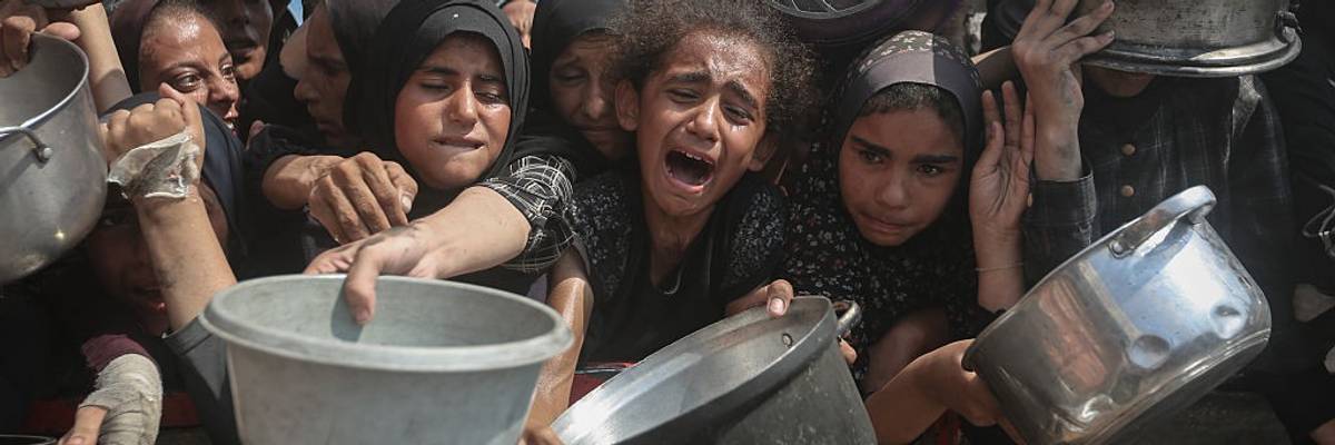 Food distributed to Palestinians struggling with hunger in Gaza