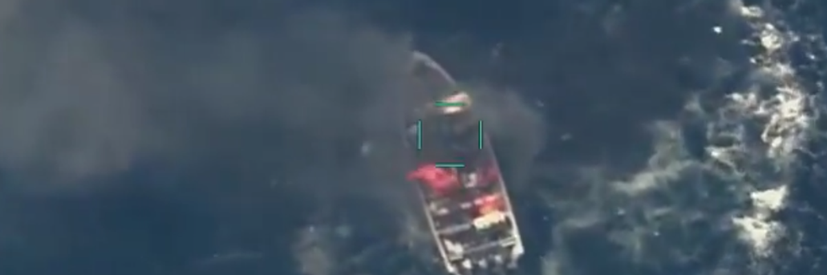 Footage from Trump-ordered vessel strike.