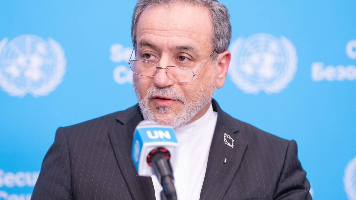 Foreign Minister of Iran Abbas Araghchi speaks at the UN