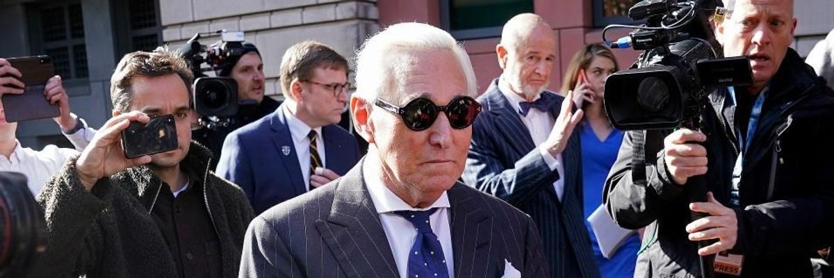 'Trump At His Most Corrupt': President Commutes 40-Month Sentence of Longtime Ally Roger Stone