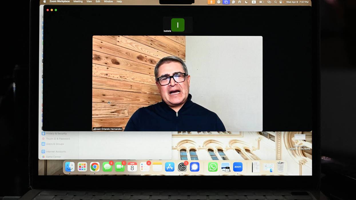 Former Honduras' President Juan Orlando Hernandez speaks via video call