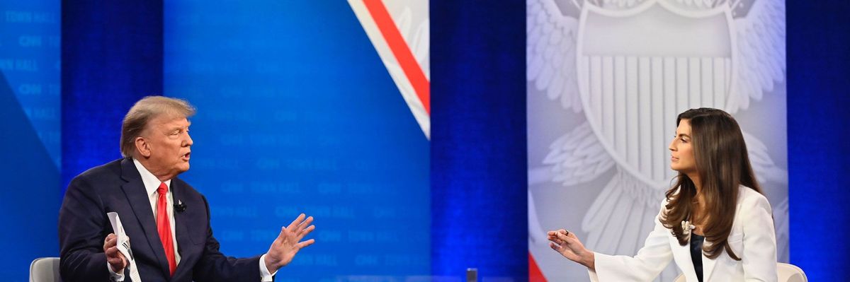 Former President Donald Trump participates in a CNN Republican Town Hall moderated by CNN's Kaitlan Collins