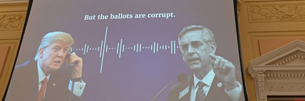 Former President Donald Trump speaks to Georgia's secretary of state