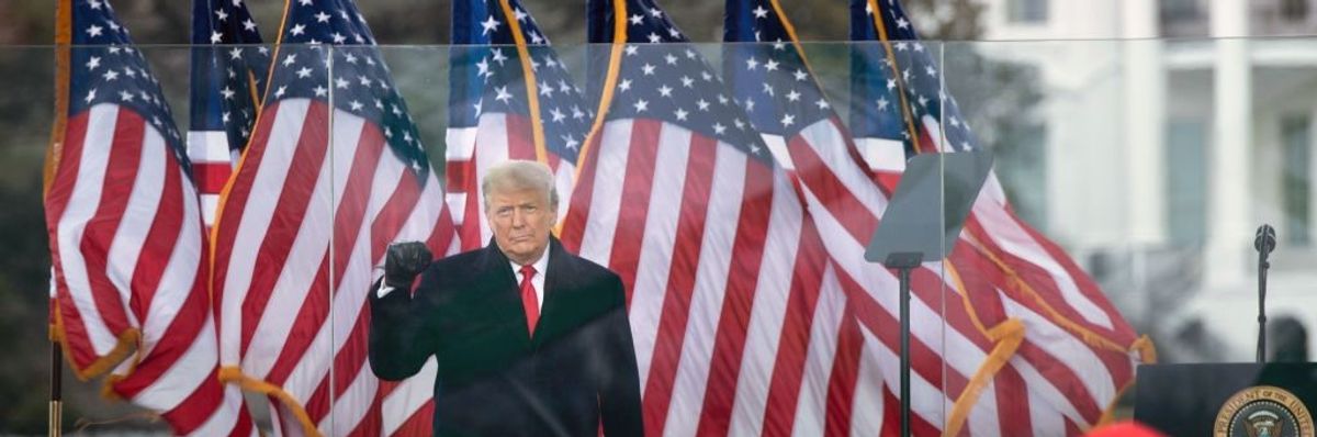 Former President Donald Trump speaks to supporters from The Ellipse near the White House on January 6, 2021, in Washington, DC.