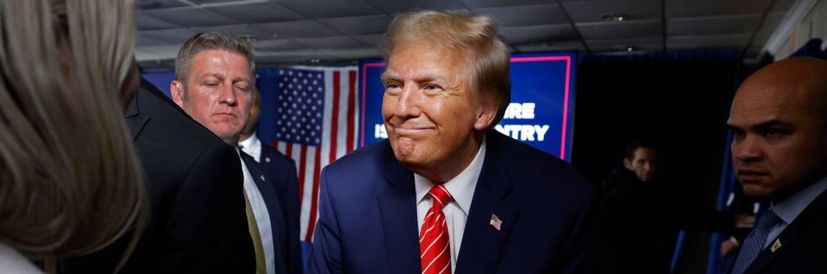 Former President Trump Holds Campaign Rally Day Before New Hampshire Primary In Laconia, New Hampshire