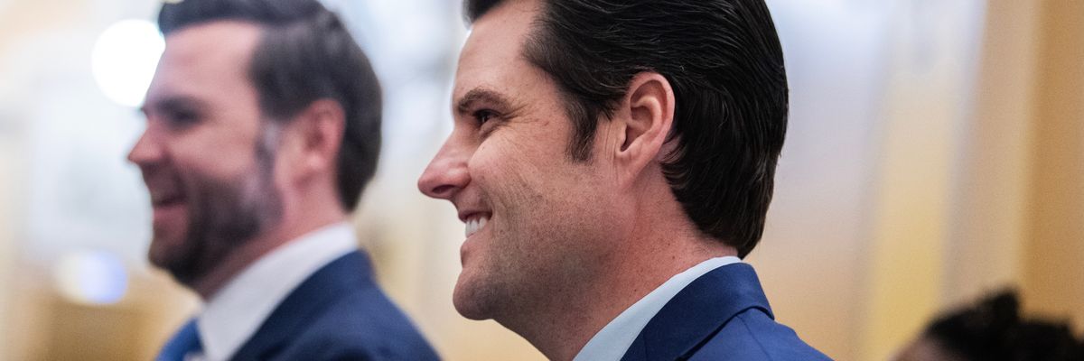 Former Rep. Matt Gaetz, nominee to be attorney general, and Vice President-elect Sen. JD Vance