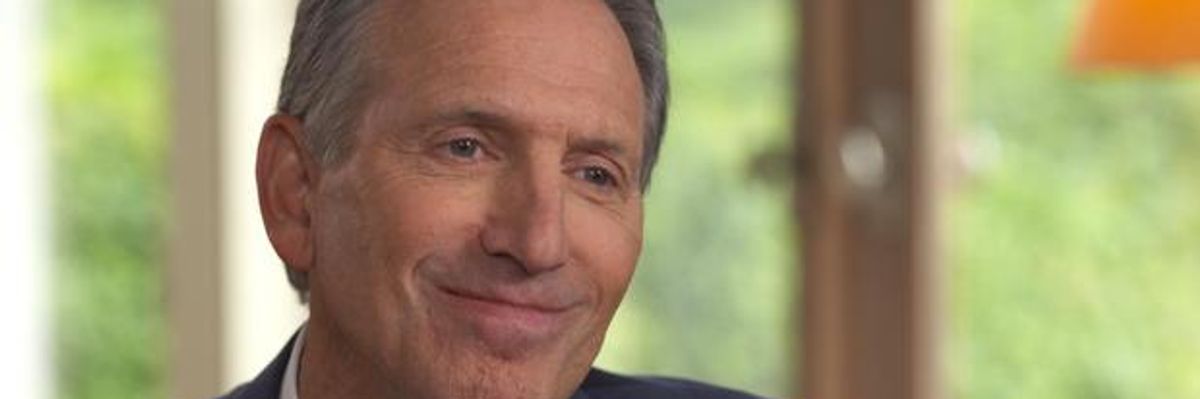Critics Say Howard Schultz "Seriously Considering" 2020 Run Shows He's Not Qualified for Position