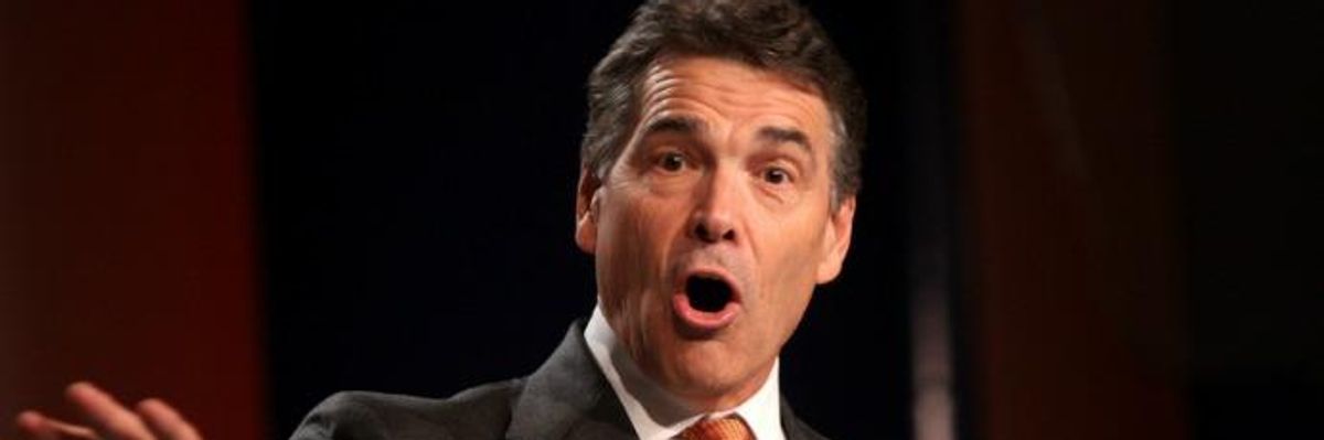 'Absurd' and 'Inexcusable': Rick Perry Pushes Fossil Fuel Expansion to Fight Sexual Assault