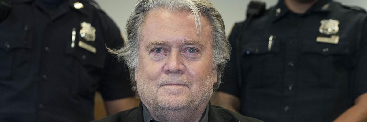 Former Trump aide Steve Bannon attends a court hearing