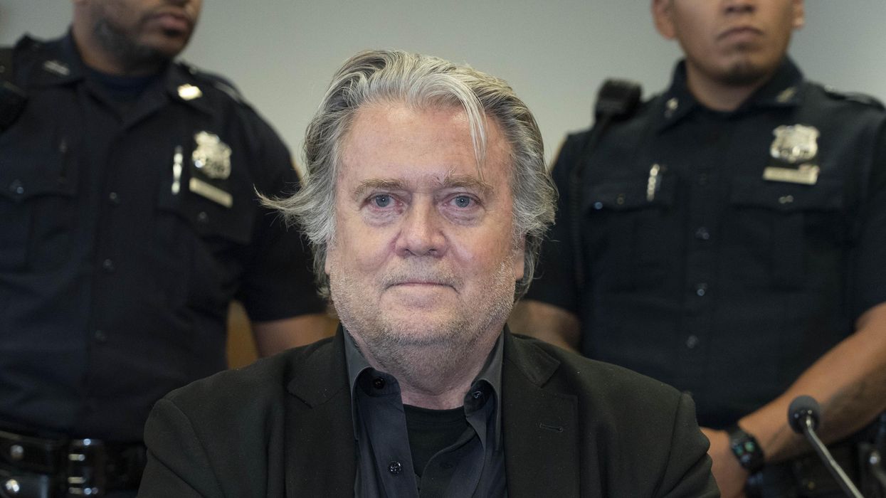 Former Trump aide Steve Bannon attends a court hearing