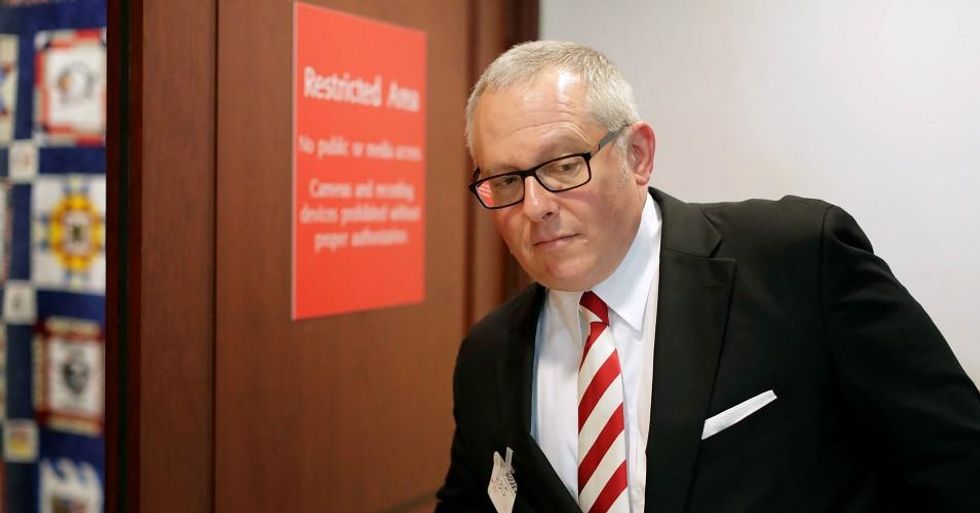Former Trump campaign aide Michael Caputo arrives to testify before the House Intelligence Committee during a closed-door session at the U.S. Capitol Visitors Center July 14, 2017 in Washington, D.C. (Photo: Chip Somodevilla/Getty Images)