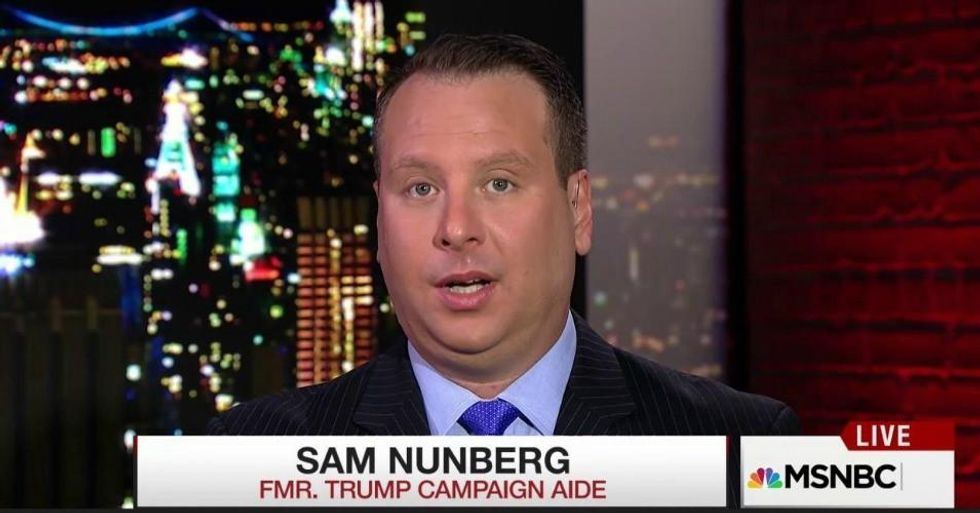 Former Trump campaign aide Sam Nunberg has appeared frequently on MSNBC and other outlets. Now under subpoena by Special Prosecutor Robert Mueller, Nunberg said Monday that he would not divulge the requested emails. (Photo: Screenshot/MSNBC)