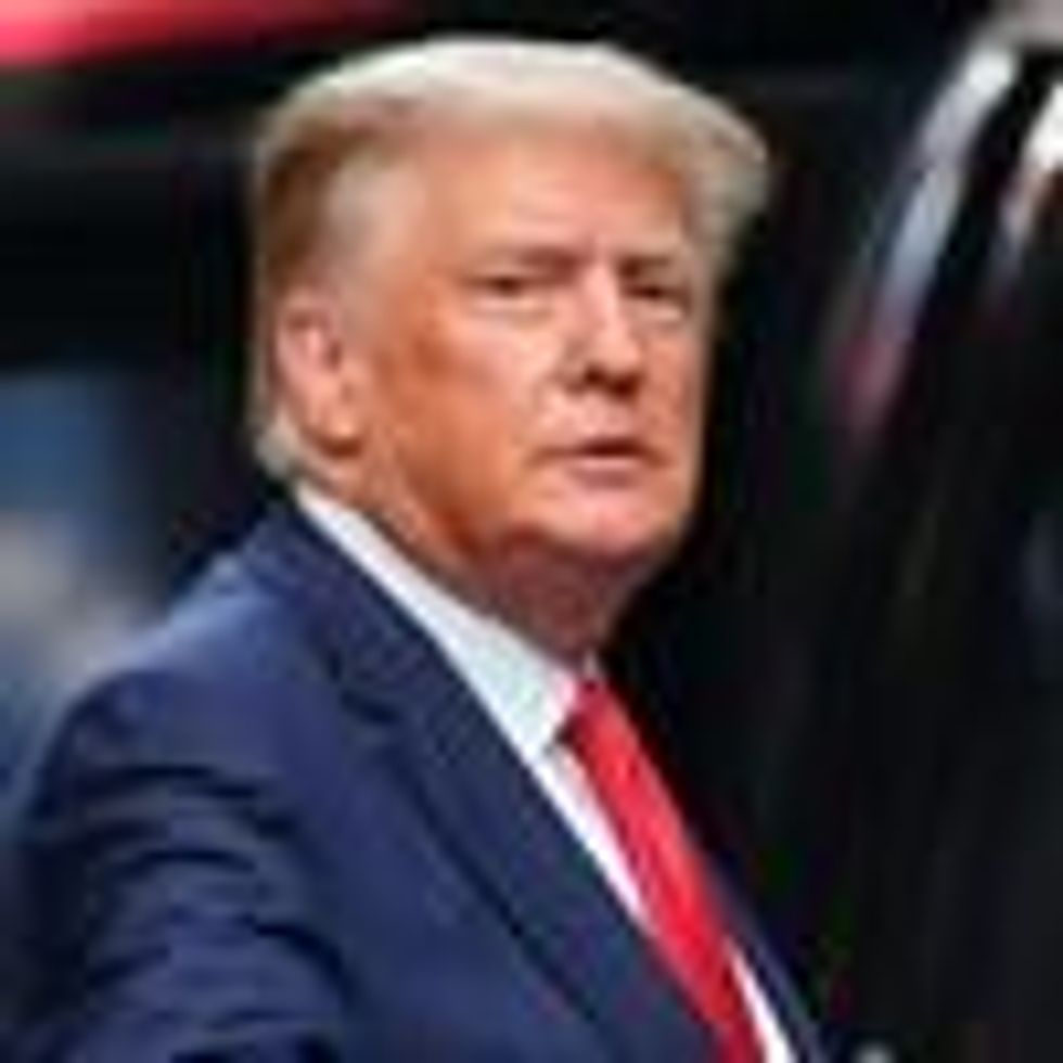 Former U.S. President Donald Trump leaves Trump Tower in Manhattan on May 18, 2021.