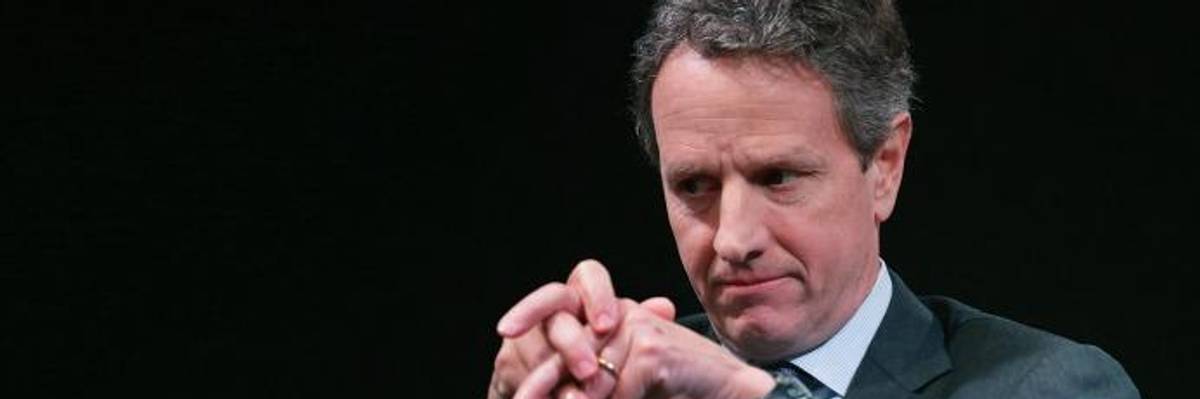 After Long Career Bailing Out Big Banks, Obama Treasury Secretary Tim Geithner Now Runs Predatory Firm That Exploits the Poor for Profit