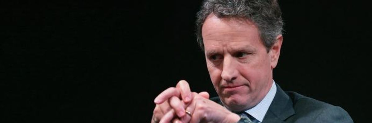 After Long Career Bailing Out Big Banks, Obama Treasury Secretary Tim Geithner Now Runs Predatory Firm That Exploits the Poor for Profit