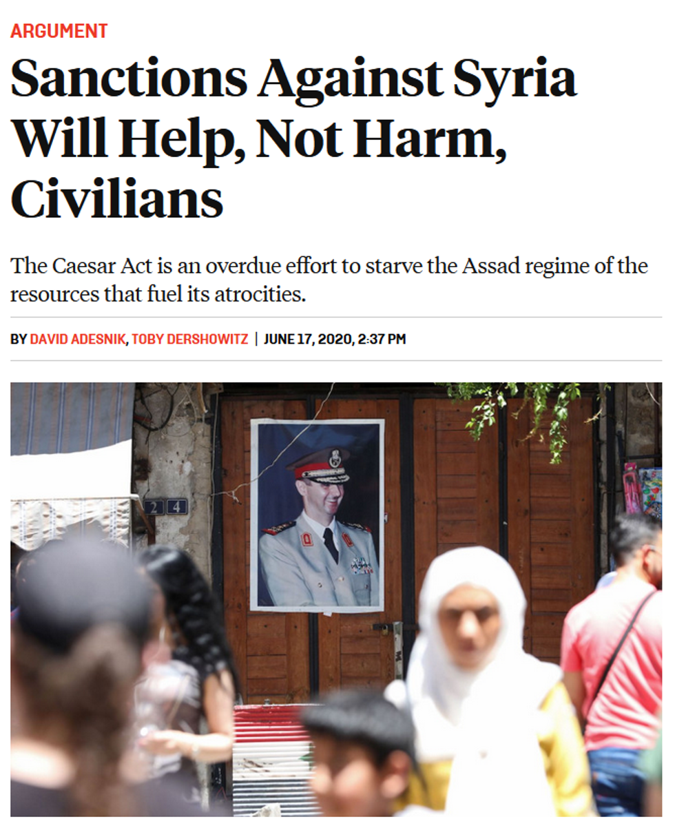FP: Sanctions Against Syria Will Help, Not Harm, Civilians
