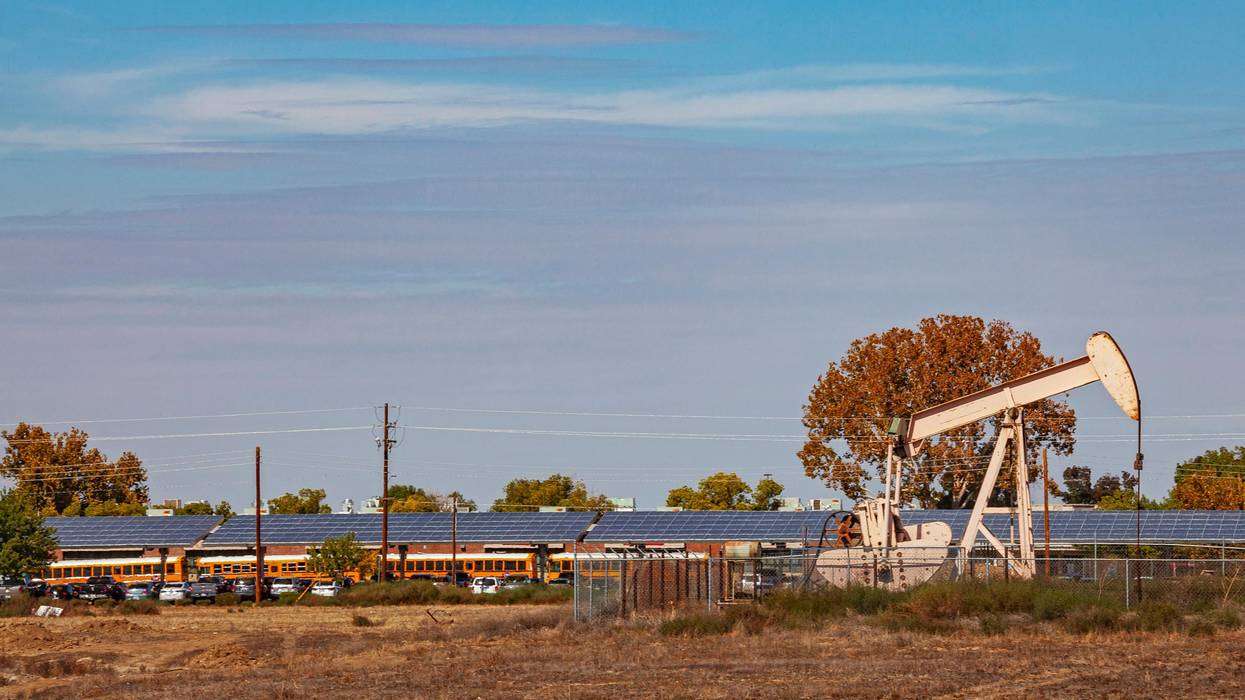 Fracking equipment near school
