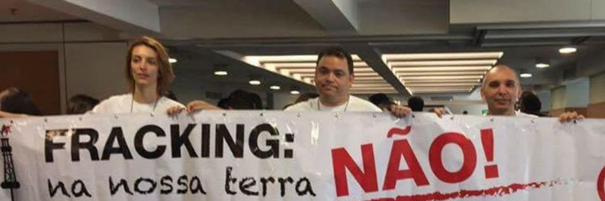 Fracking protesters in Brazil