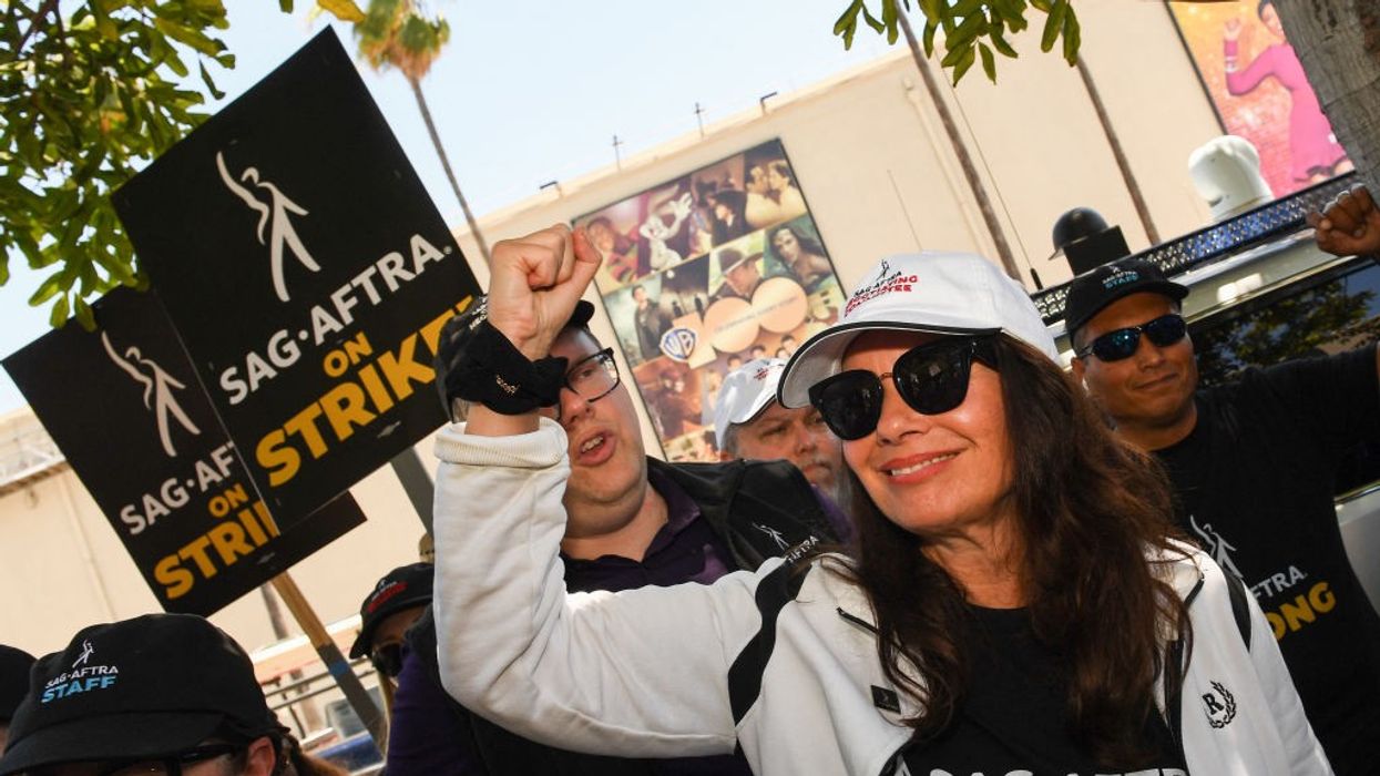 Fran Drescher on a picket line.