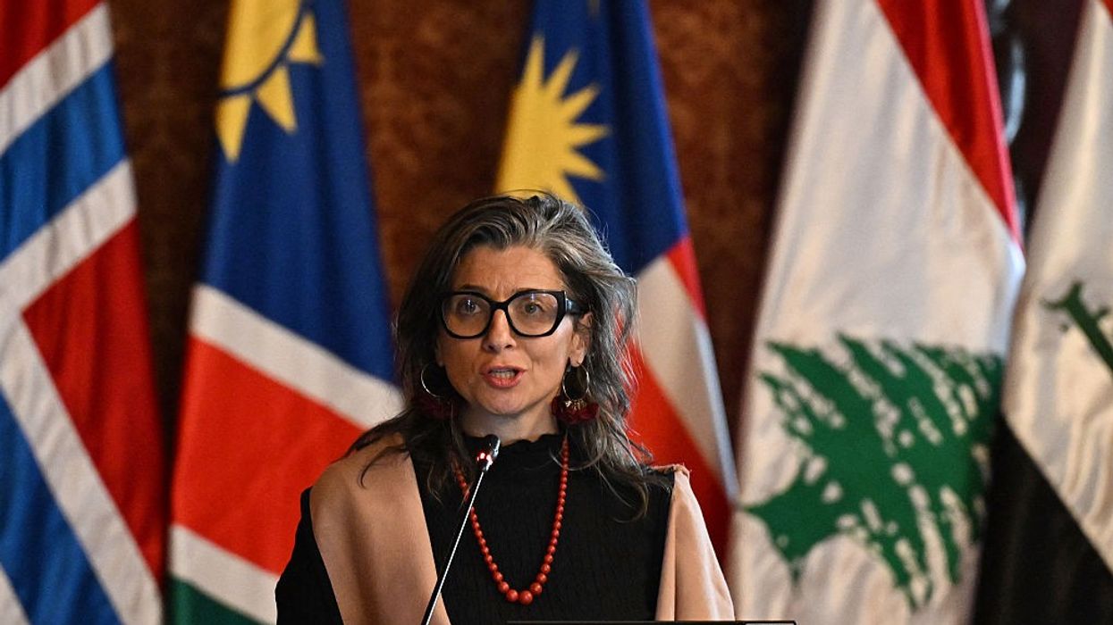 Francesca Albanese speaks at the Hague Group