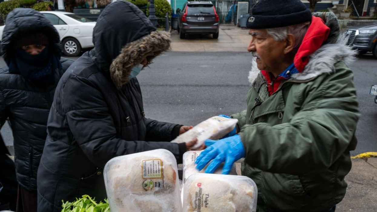 Free food is distributed to people in need